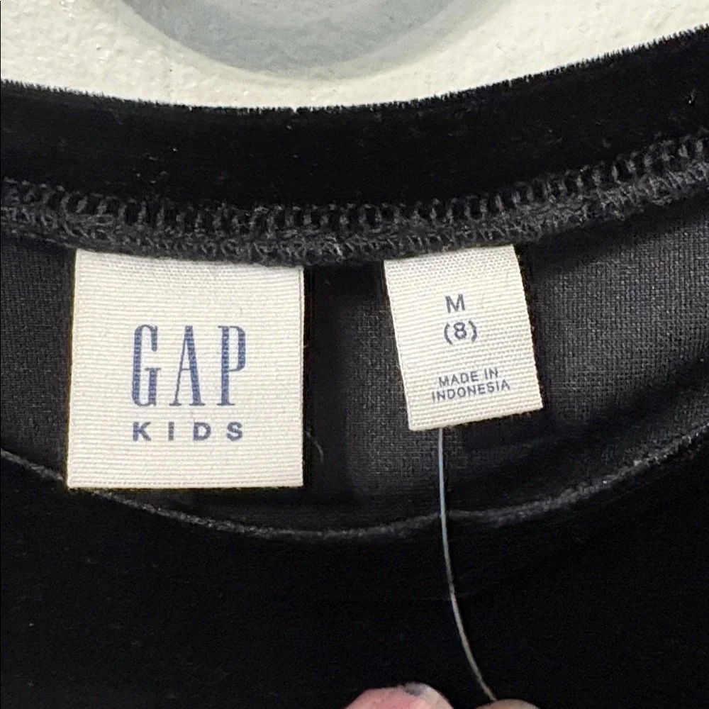 GAP Black Velvet Puff Sleeve Blouse